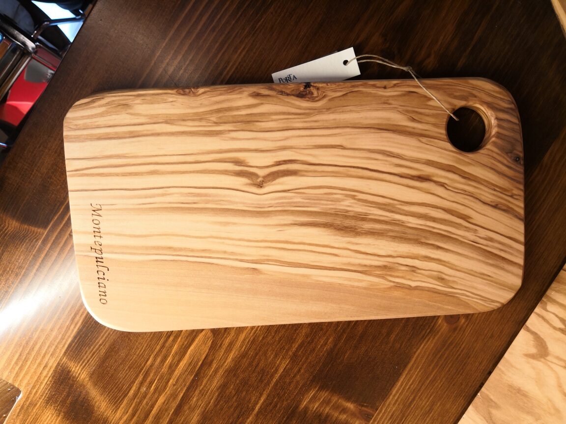 Tagliere rustico in Legno d'olivo cm.30x10 - Botteghe Aperte
