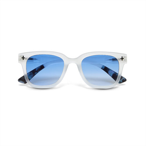 Occhiali da sole Giovanna bianchi con lenti blu sfumate UV400 categoria 3
