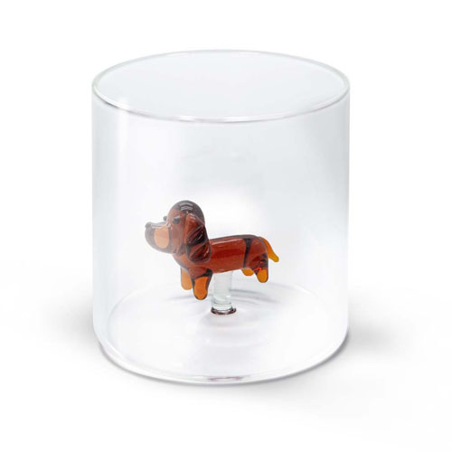 Bicchiere in vetro borosilicato Bassotto WD Lifestyle design originale 250 ml