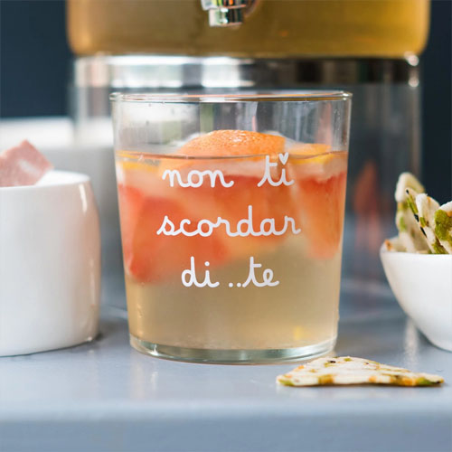 “Non ti scordar di ..te” Tempered Glass Water Glass – Simple Day