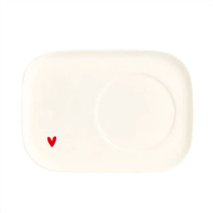 Piatto per tazza colazione in gres Simple Day con Cuore Rosso