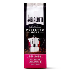 Bialetti Perfetto Moka Gusto Delicato 250g – Caffè Macinato 100% Arabica per Moka