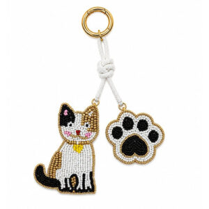 Charm da borsa e portachiavi WD Lifestyle con decoro gatto e zampa